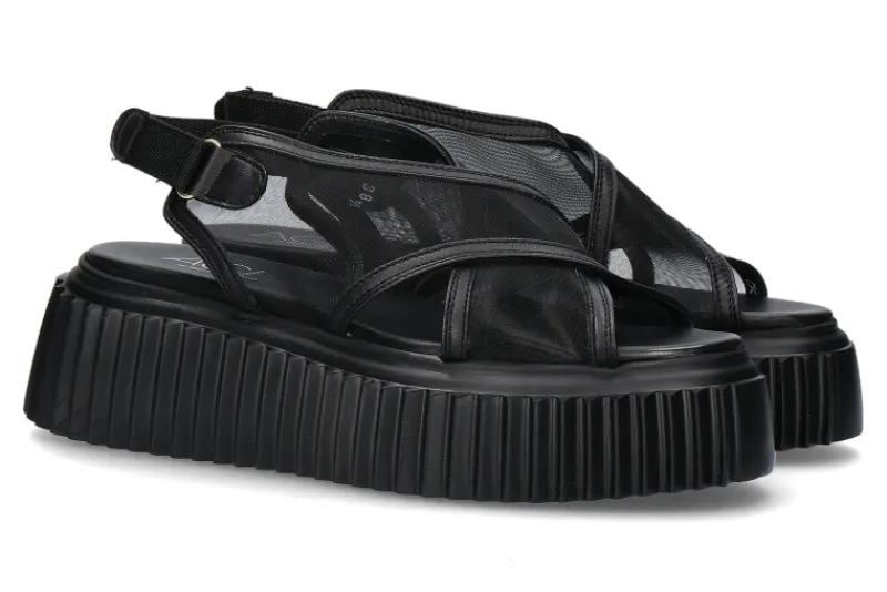Damen AGL Sandale LEYLA CROSS NERO- schwarz | 281000161.3