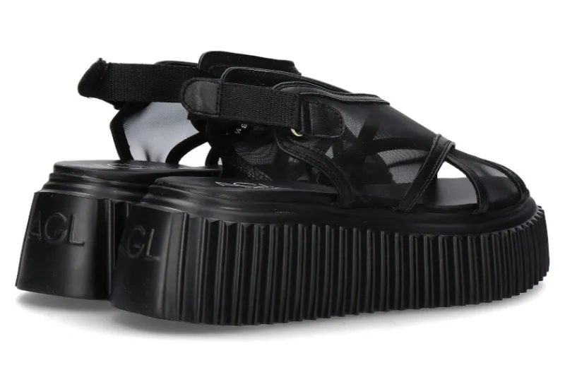 Damen AGL Sandale LEYLA CROSS NERO- schwarz | 281000161.3