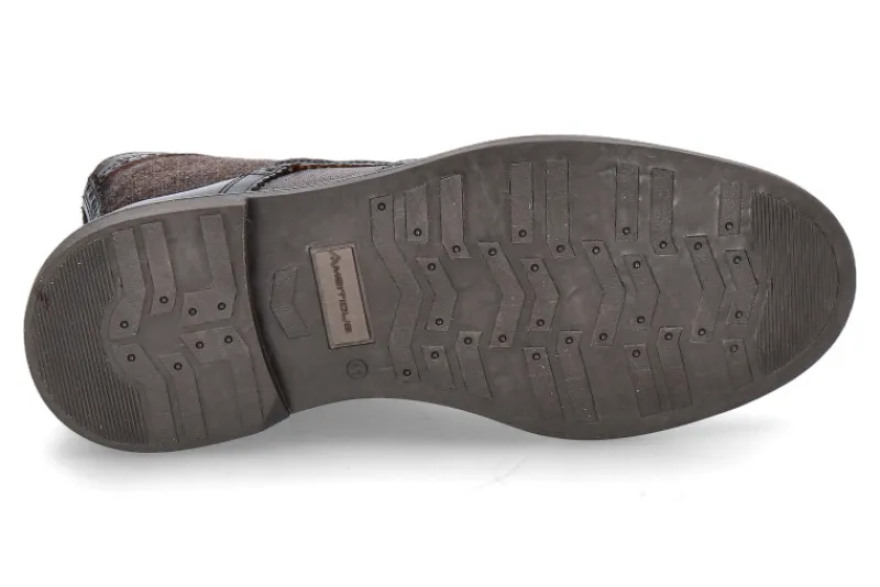 Herren Ambitious Reißverschlussstiefelette 12432 LEATHER TEXTILE- braun