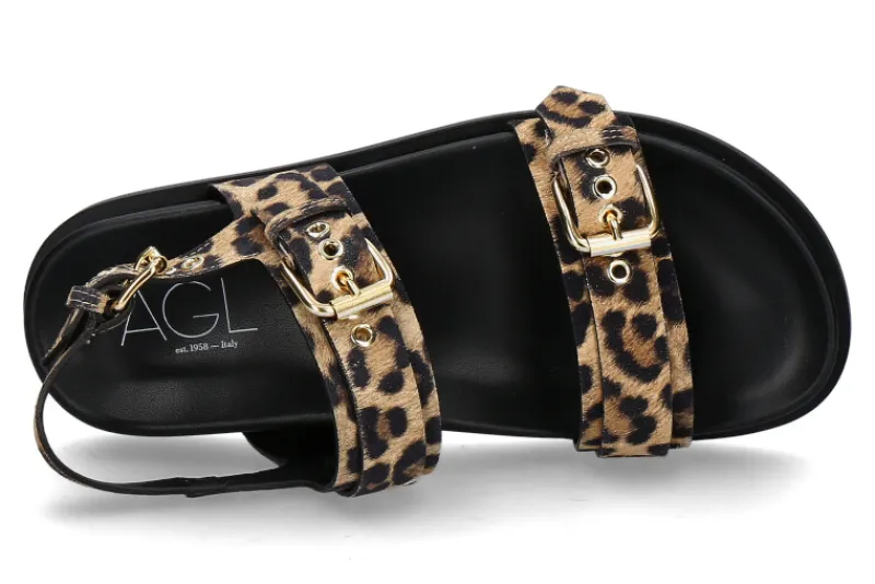 Damen AGL Attilio Giusti Leombruni Sandale CRISTINA- cocoa/leopard