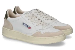 Herren Autry Herren- Sneaker MEDALIST LS77 LEATHER SUEDE- white/beige/green