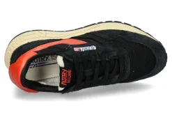 Herren Autry Herren- Sneaker REELWIND SUEDE NYLON- black/orange