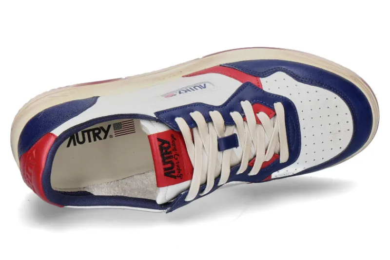 Herren Autry Herren- Sneaker SUPER VINTAGE LEATHER NF04- blau/weiss/rot