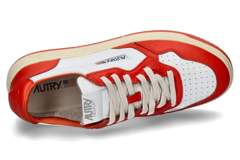 Herren Autry Herren-Sneaker WB21 LEATHER- white/orange