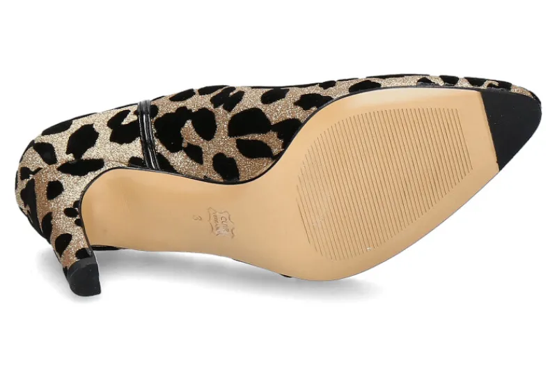 Damen Azurée Cannes Azuree Cannes Pumps RAPIDO TISSU JAGUAR ORO VERNIS NOIR (38½)