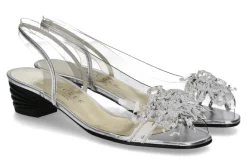 Damen Azurée Cannes Azuree Cannes Sandalette NUAGO METAL ARGENT MOTF GOUTTES TRANSPARENTES