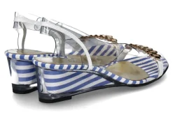 Damen Azurée Cannes Azuree Cannes Sandalette MURI TISSU blau/weiss