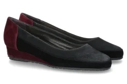 Damen Bagnoli Slipper CAMOSCIO NERO ANTHRAZIT BORDO