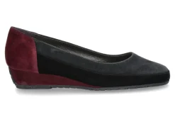 Damen Bagnoli Slipper CAMOSCIO NERO ANTHRAZIT BORDO
