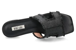 Damen Bibi Lou Pantolette DAHLIA Bast schwarz
