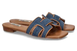 Damen Bibi Lou Pantolette HOLLY jeans tan