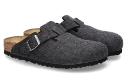 Damen Birkenstock Clogs BOSTON BS WOLLE SCHMALE WEITE- anthracite