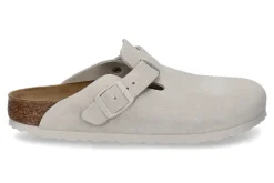 Damen Birkenstock Clogs BOSTON SCHMAL MODERN SUEDE- antique white