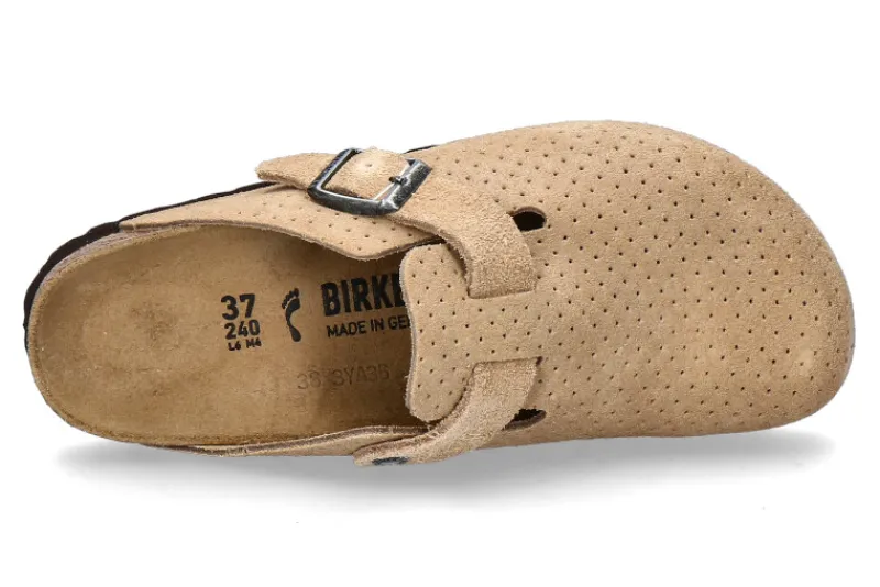 Damen Birkenstock Clogs BOSTON SCHMAL EMBOSS DOTS- new beige