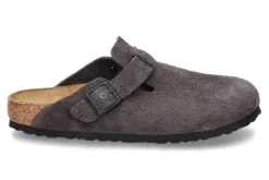 Herren Birkenstock Clogs BOSTON SCHMAL VELOURS BS- velvet grey/ dunkelgrau