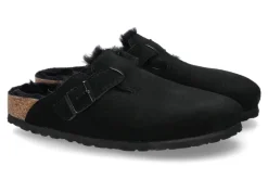 Damen Birkenstock Clogs gefüttert BOSTON SCHMAL SHEARLING BLACK