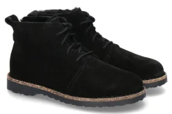 Damen Birkenstock Damen- Stiefelette UPPSALA MID SHEARLING VELOURSLEDER- schwarz