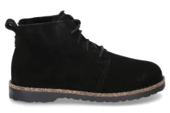 Damen Birkenstock Damen- Stiefelette UPPSALA MID SHEARLING VELOURSLEDER- schwarz