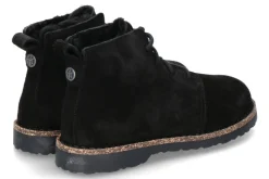 Damen Birkenstock Damen- Stiefelette UPPSALA MID SHEARLING VELOURSLEDER- schwarz
