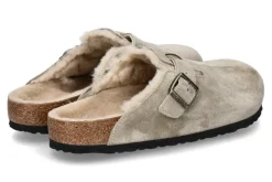 Herren Birkenstock Herren- Clogs BOSTON VL NORMAL VELOURSLEDER- taupe