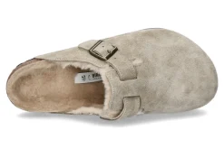 Herren Birkenstock Herren- Clogs BOSTON VL NORMAL VELOURSLEDER- taupe