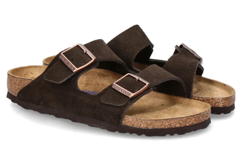 Herren Birkenstock Pantolette ARIZONA SCHMAL VELOURS- mocca/ braun