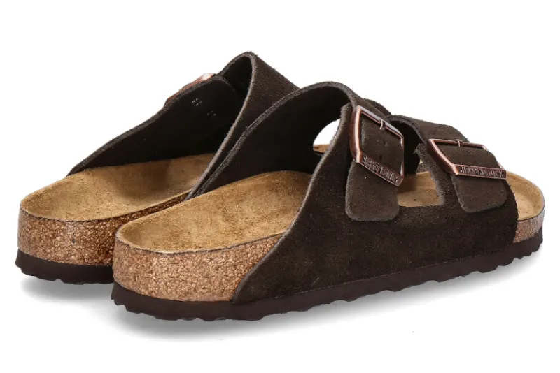 Herren Birkenstock Pantolette ARIZONA SCHMAL VELOURS- mocca/ braun