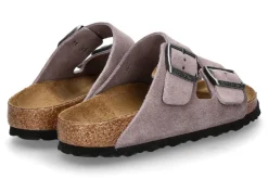 Damen Birkenstock Pantolette ARIZONA SCHMAL VELOURS- faded purple/ lila