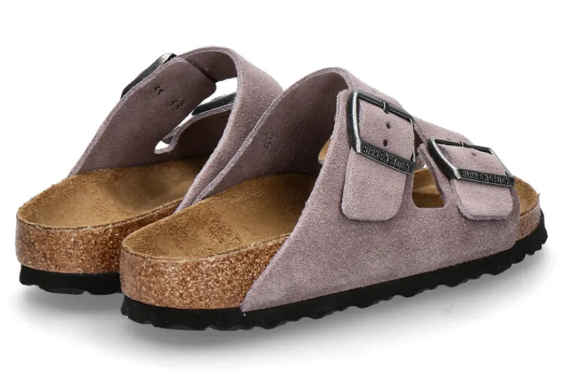 Damen Birkenstock Pantolette ARIZONA SCHMAL VELOURS- faded purple/ lila