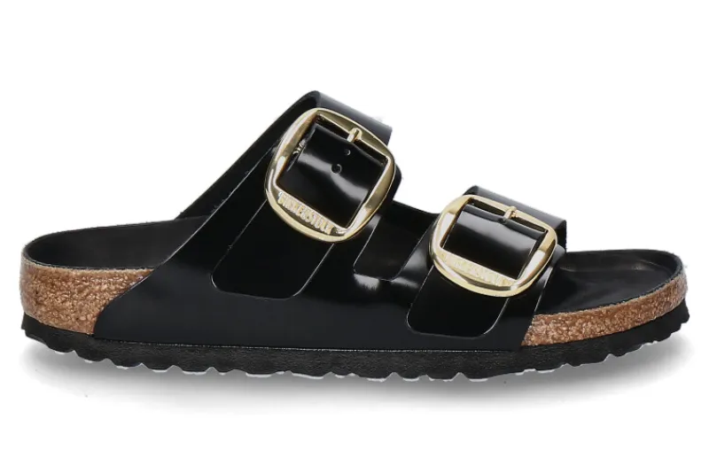 Damen Birkenstock Pantolette ARIZONA SCHMAL BIG BUCKLE- high-shine black