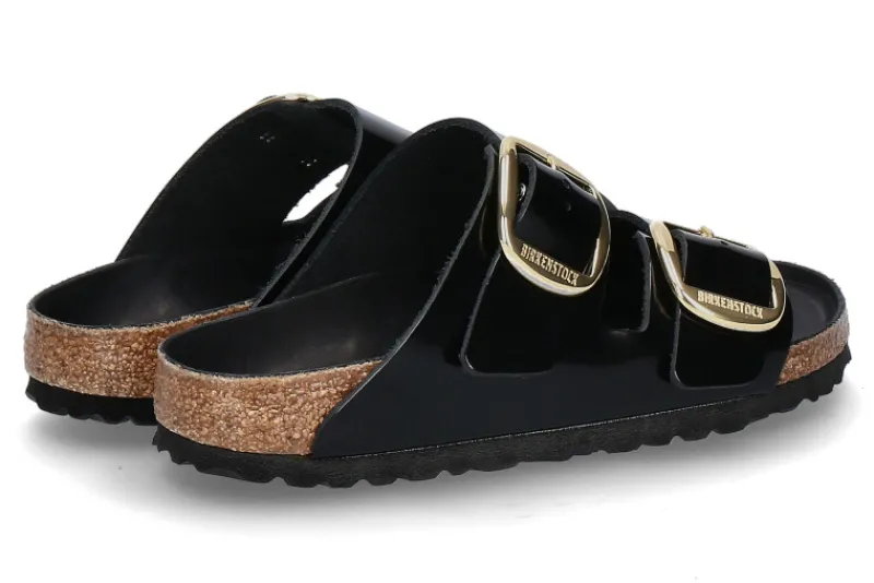 Damen Birkenstock Pantolette ARIZONA SCHMAL BIG BUCKLE- high-shine black