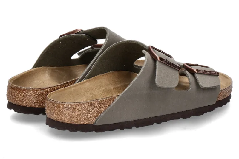 Herren Birkenstock Pantolette ARIZONA SCHMAL BS- stone/ grün