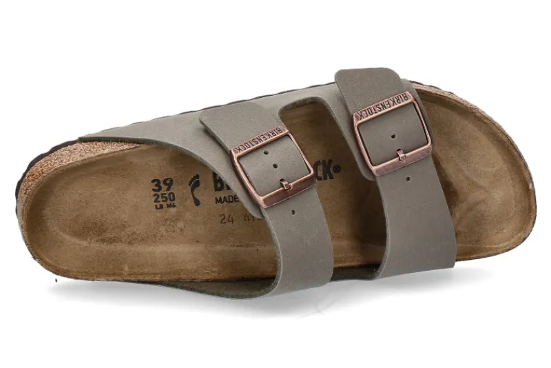 Herren Birkenstock Pantolette ARIZONA SCHMAL BS- stone/ grün