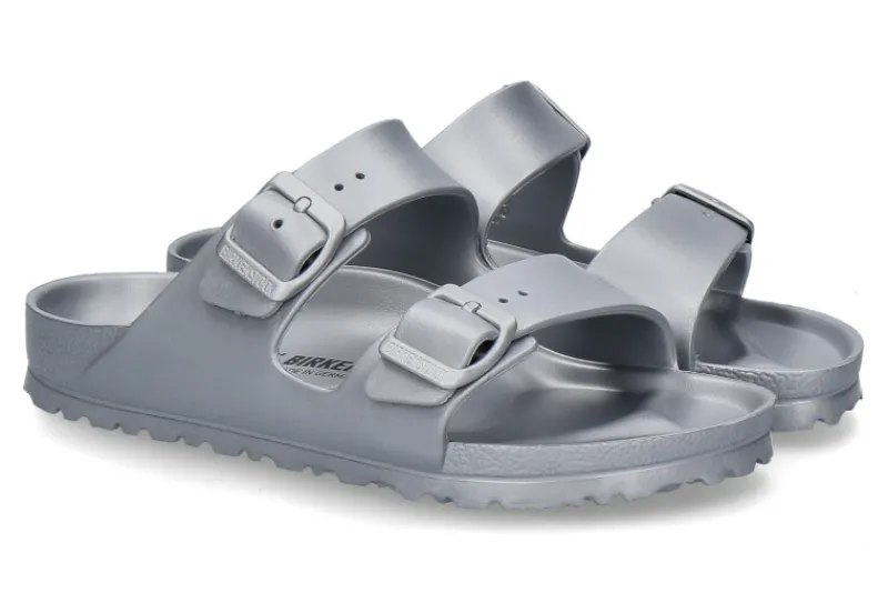 Damen Birkenstock Pantolette ARIZONA EVA SCHMALE WEITE SILVER