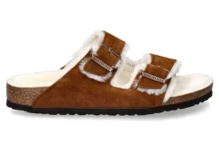 Damen Birkenstock Pantolette ARIZONA FELL SCHMAL VELOURSLEDER MINK (38)