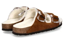 Damen Birkenstock Pantolette ARIZONA FELL SCHMAL VELOURSLEDER MINK (38)