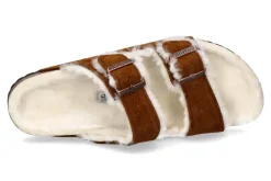 Damen Birkenstock Pantolette ARIZONA FELL SCHMAL VELOURSLEDER MINK (38)