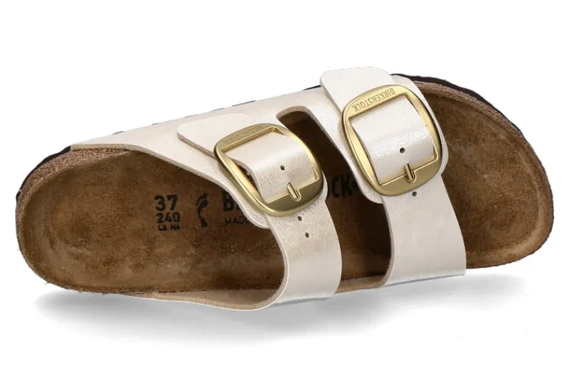 Damen Birkenstock Pantolette ARIZONA SCHMAL BIG BUCKLE- pearl white