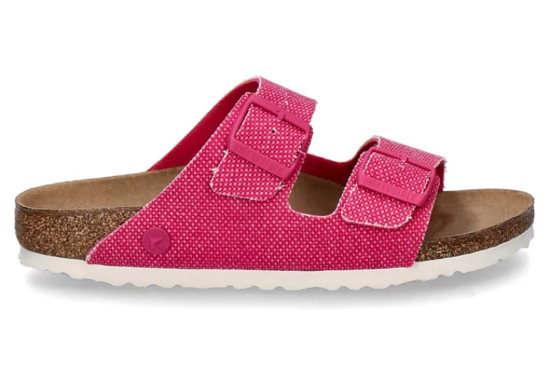 Damen Birkenstock Pantolette ARIZONA RIVET LOGO SCHMAL vegan canvas fuchsia