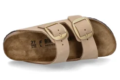 Damen Birkenstock Pantolette ARIZONA SCHMAL BIG BUCKLE NUBUK- sandcastle/ taupe