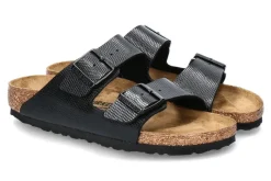 Damen Birkenstock Pantolette ARIZONA SCHMALE WEITE- shiny lizard black