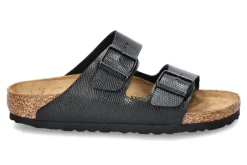 Damen Birkenstock Pantolette ARIZONA SCHMALE WEITE- shiny lizard black