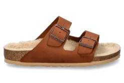 Herren Birkenstock Pantolette gefüttert ARIZONA ANTIQUE PULL COGNAC (40)