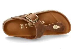 Damen Birkenstock Pantolette GIZEH BIG BUCKLE NATURLEDER GEÖLT- cognac