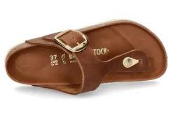 Damen Birkenstock Pantolette GIZEH NORMAL BIG BUCKLE- cognac