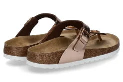 Damen Birkenstock Pantolette GIZEH BS NATURLEDER- metallic copper/roségold