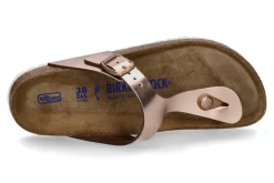 Damen Birkenstock Pantolette GIZEH BS NATURLEDER- metallic copper/roségold