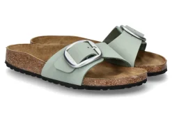 Damen Birkenstock Pantolette MADRID BIG BUCKLE NUBUKLEDER- pure sage