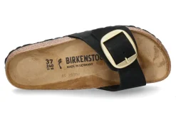 Damen Birkenstock Pantolette MADRID BIG BUCKLE BLACK SCHMALE WEITE