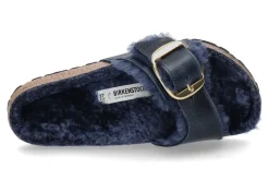 Damen Birkenstock Pantolette MADRID BIG BUCKLE SHEARLING- midnight